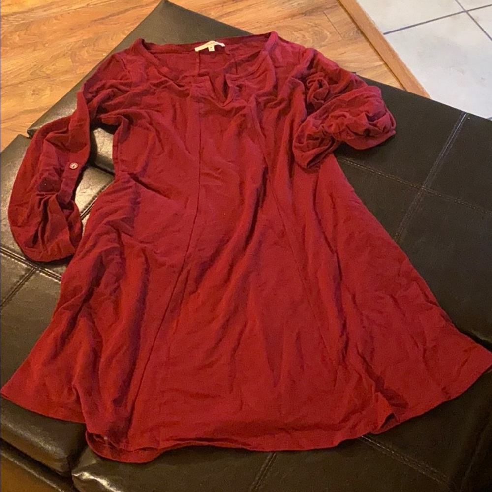 Burgundy long sleeve dress